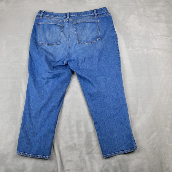 Talbots Flawless Jeans Womens 16W (37x24) Straight Crop Curvy Blue Denim - Picture 4 of 9